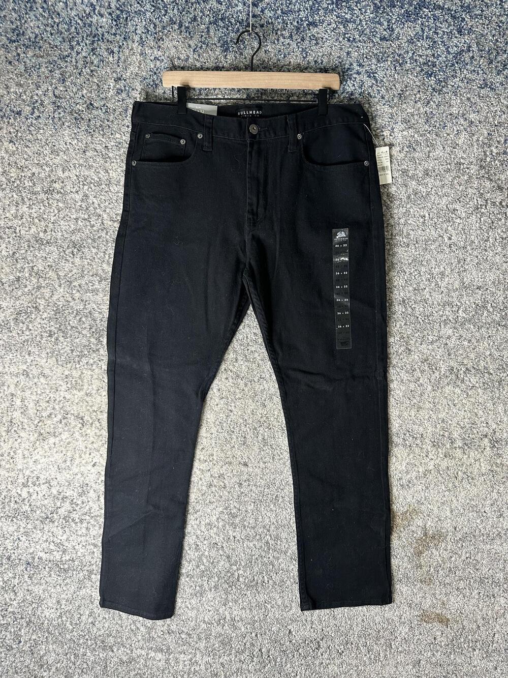 Bullhead Denim Co. Jeans Mens 36 Black Slim Tapered Stretch Denim Pants Casual